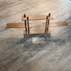 Vintage Wooden Wall Shelf Unit - Brown
